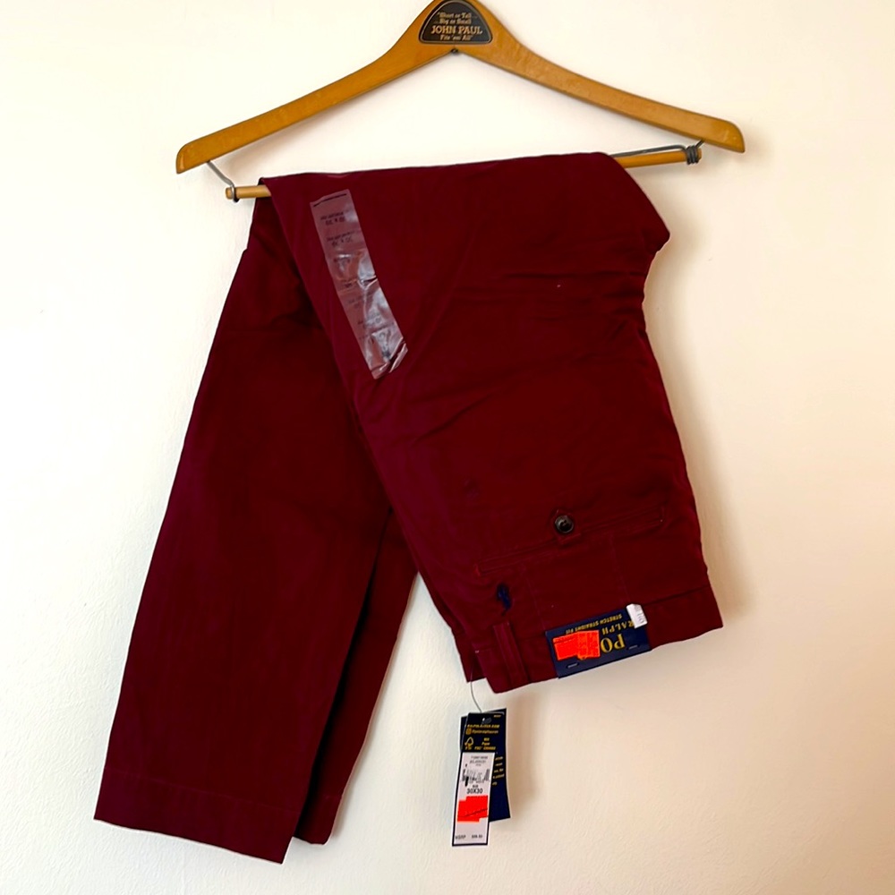 Ralph Lauren Chino Khakis Dress Pants NWT Maroon